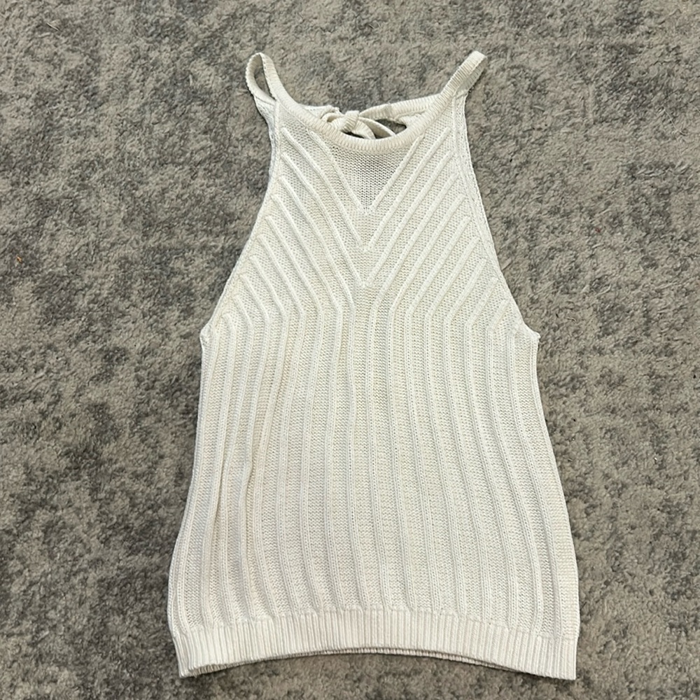 White Sweater Tank Halter Top